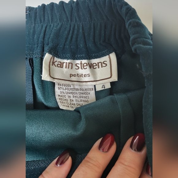 Vintage Faux Suede Green mini skirt Karin Stephens 4 - Picture 4 of 6